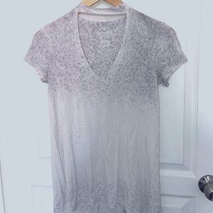 V-Neck Ombre White and Grey T-Shirt